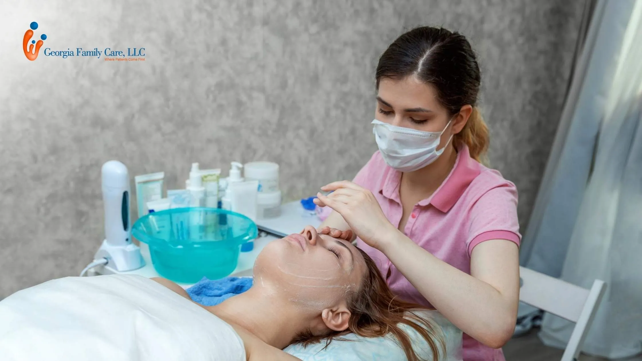 Skin hydration therapy facial treatment at MedSpa using advanced skincare techniques for dry and sensitive skin, improving moisture barrier and deep hydration